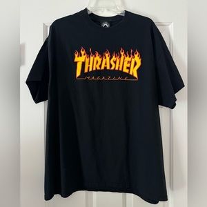 Thrasher - Tshirt - Flame Logo - Black - XL